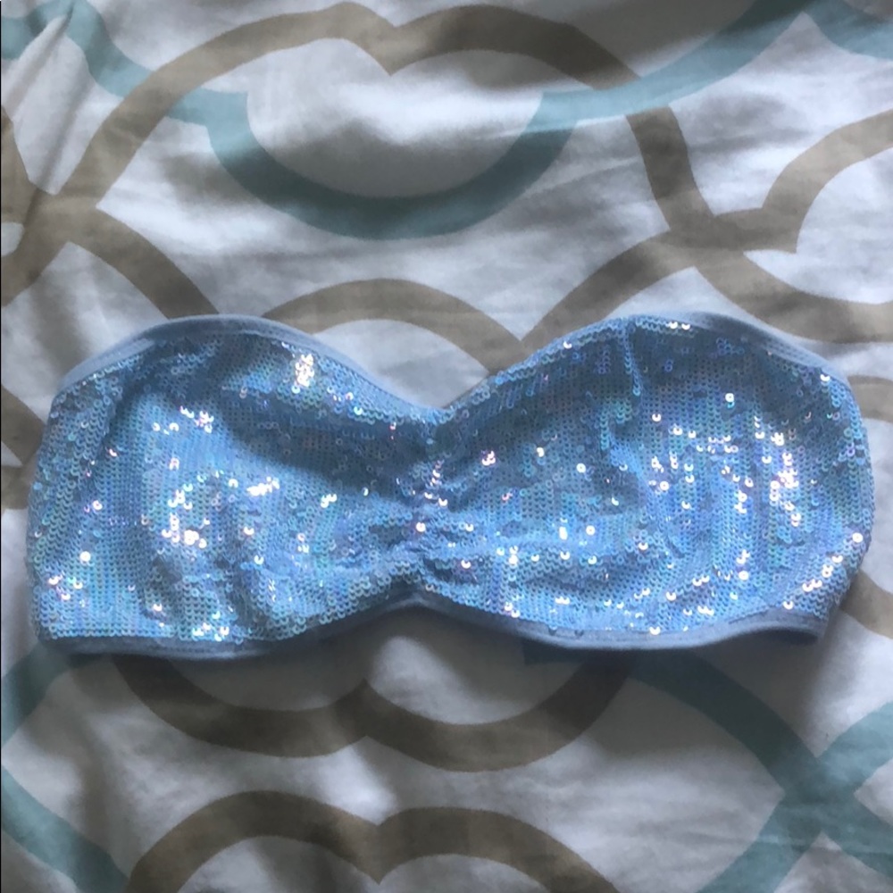 Light blue sequin bandeau